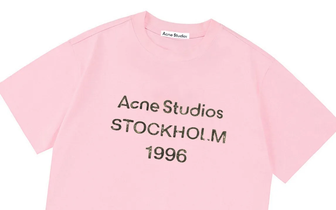 Acne Studios New Arrival logo Same Style t 100％ 32 ：Pink Size：XS S M L